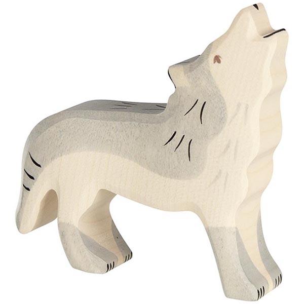 wolf howling dog forest moon 80109 wooden holztiger figurine animal