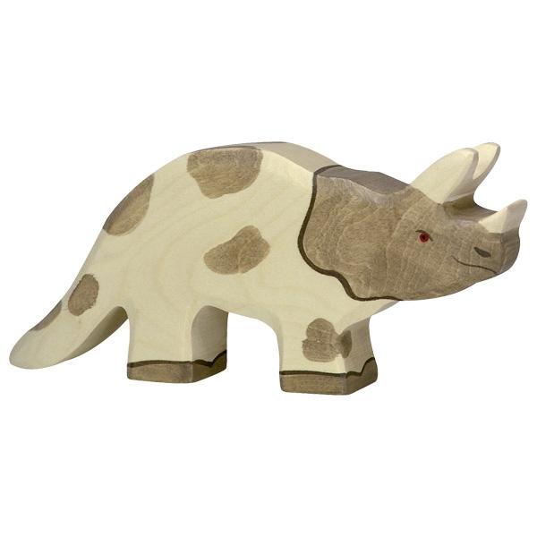 triceratops gray spotted horn animal 80336 wooden figurine holztiger
