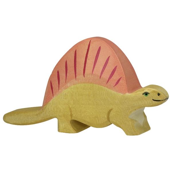 dimetrodon dinosaur animal orange green 80343 wooden holztiger figurine