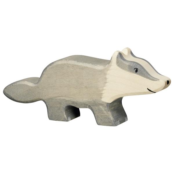 badger furry animal 80539 holztiger wooden  figurine