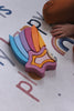 Star stacker shooting star wooden toy bright pastel skandico play stacking