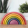hand made wooden rainbow stacking toy children kid green woodworks made in the usa new hampshire montessori waldorf home school