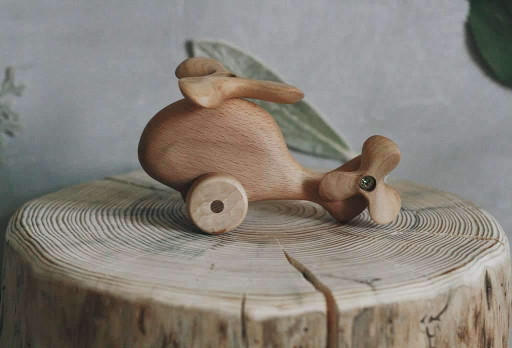 Wooden helicopter wheels propeller tateplota children toy vehicle natural play