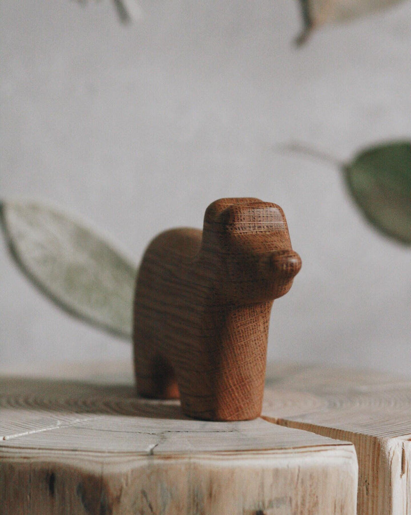 Bear woodland creature animal children toy tateplota wooden natural figurine