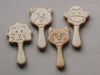 Bear cat monkey lion rattle toy wooden tateplota natural