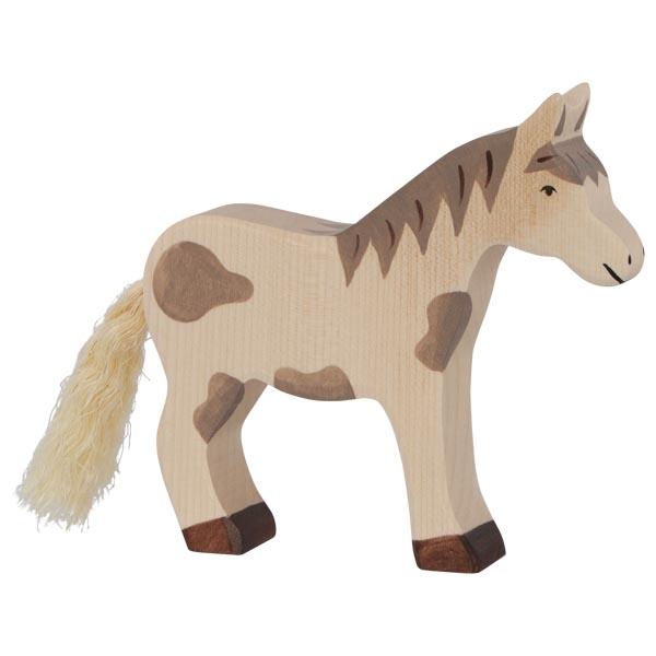 horse standing dappled spotted riding pet animal 80037 wooden holztiger figurine