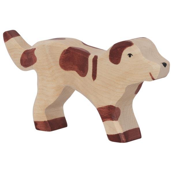 farm dog brown spotted animal pet 80058 wooden holztiger figurine