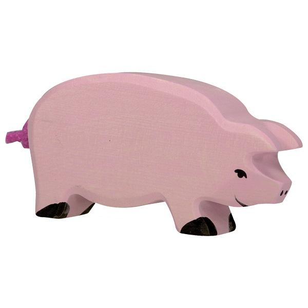 pig piglet pink animal farm pet 80065 wooden figurine holztiger