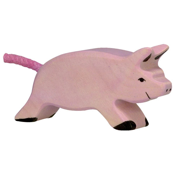 pig piglet 80067 running holztiger figure figurine