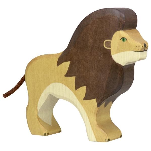 lion cub mane zoo safari animal 80139 wooden holztiger figurine