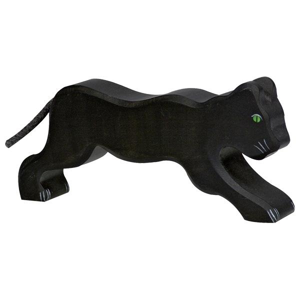panther panthers black green animal cat 80143 wooden holztiger figurine