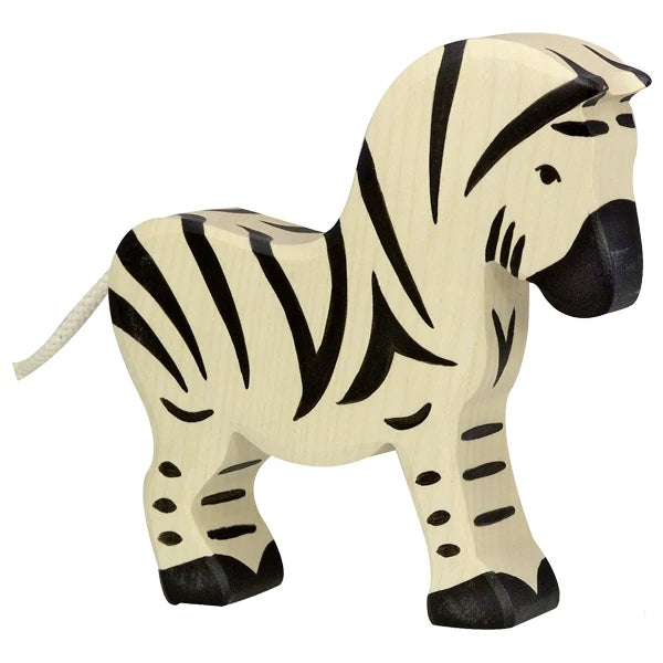 zebra holztiger white tail 80151 stripes zoo animal figure figurine