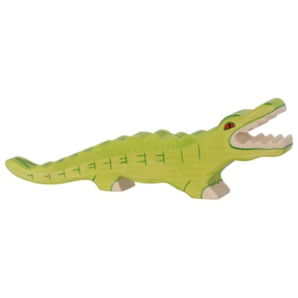 crocodile 80174 holztiger aligator figure figurine green