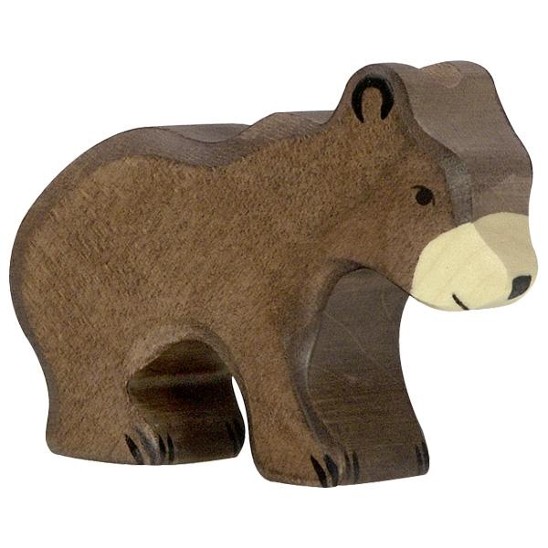 brown bear small baby cub 80185 wooden holztiger figurine