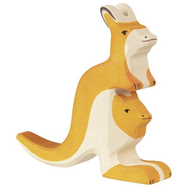 kangaroo pouch baby toy holztiger 80193 wooden figure figurine zoo