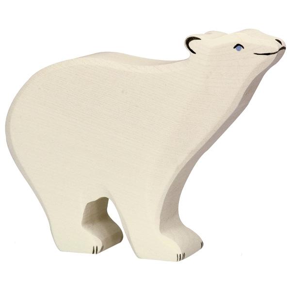 polar bear snow animal holztiger 80206 figure figurine wooden white