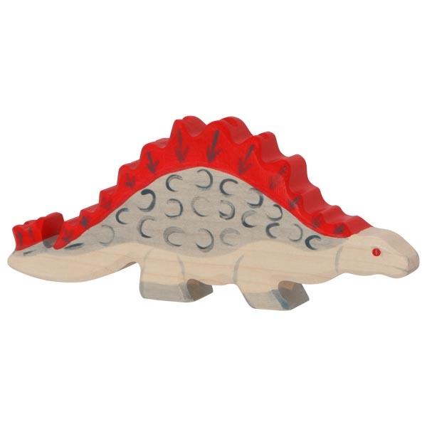 stegosaurus dinosaur red grey gray animal 80335 wooden figurine holztiger