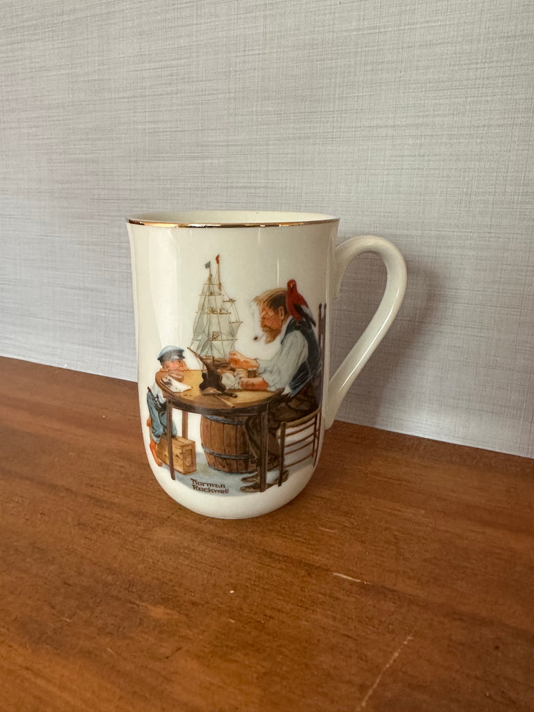 Norman rockwell museum 1982 mugs cups glasses the toymaker for a good boy the cobbler the lighthouse keeper's daughter