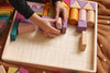 Wooden gemstone wooden castle stacking block set children toy skandico autumn stacking building
