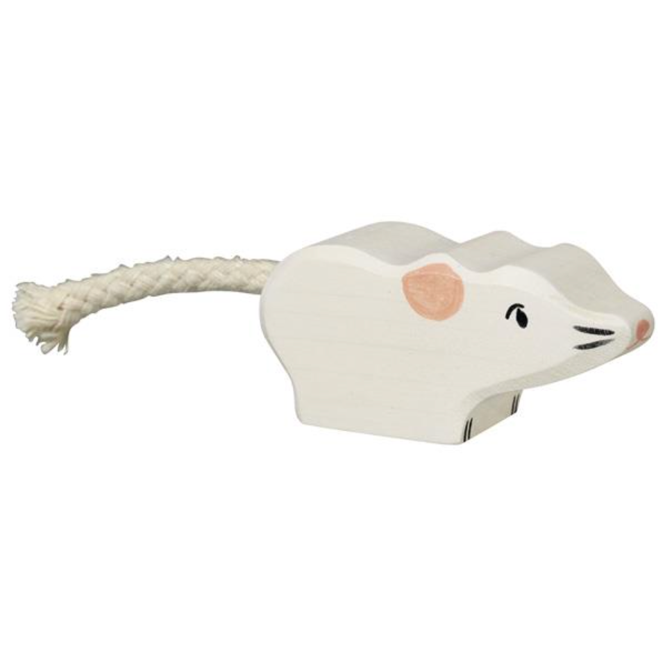 white mouse mice pink animal 80541 wooden figurine holztiger