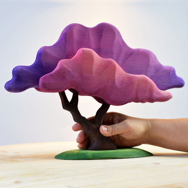 Bumbu toys japanese maple purple pink wooden tree toy waldorf montessori forest